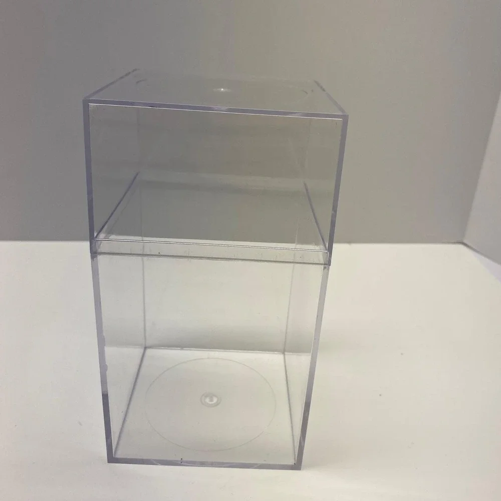 Clear Plastic Display Box Container Stackable Storage Case 7 in